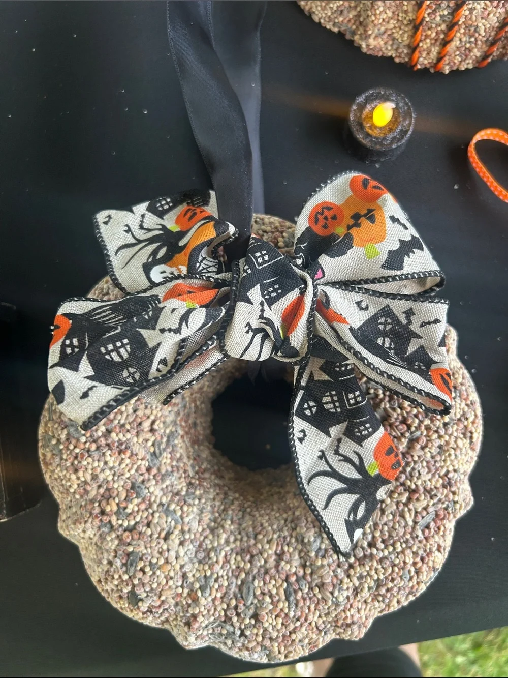 1 Birdseed wreath for fall 🐦‍⬛